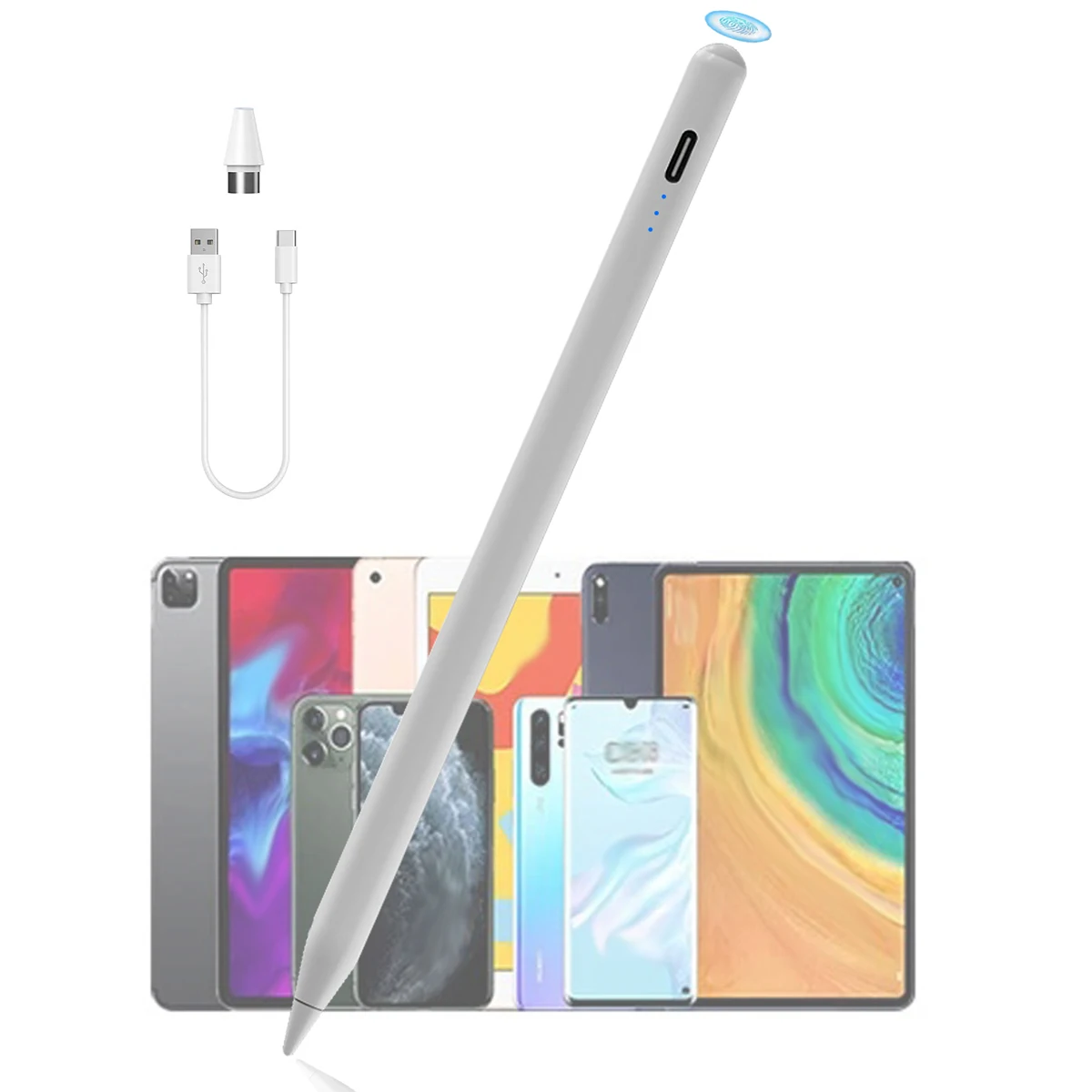 

Active Stylus Pen for iOS and Android Touchscreens/Phones, Rechargeable Stylus Pencil with Touch switch for Apple Android