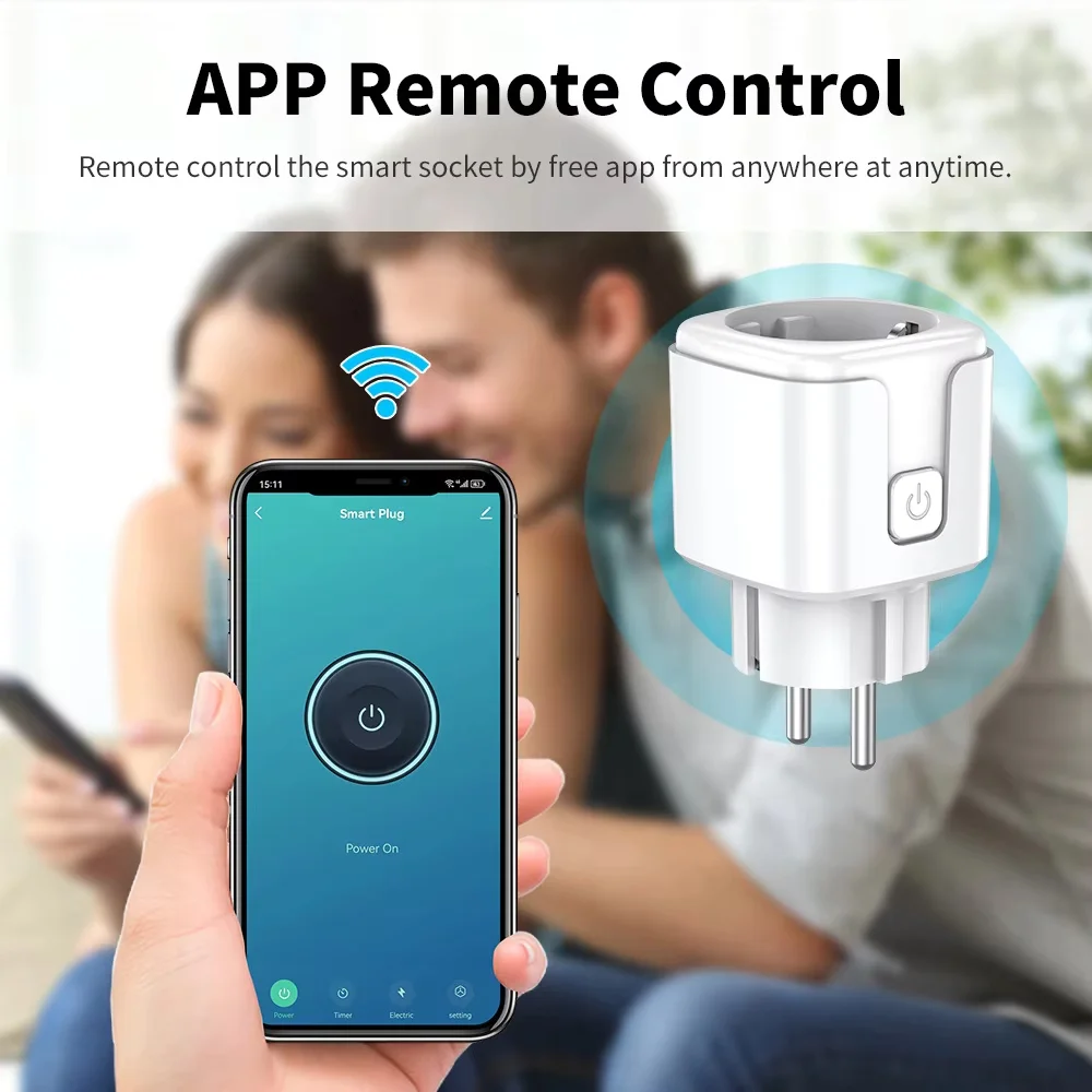 Ewelink WiFi Smart EU Plug With Power Monitoring Timing Function 16A/20A Socket Outlet Voice Works with Alexa Google Home Alice