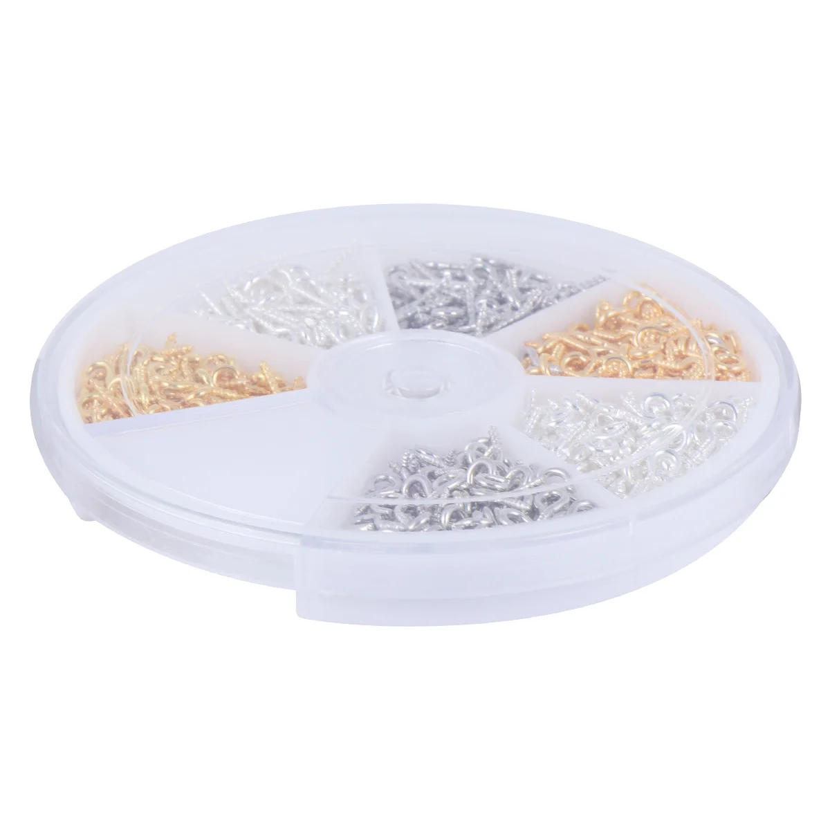 

900 pcs Sheep Eye Screw Threaded Hook Self-Tapping For Diy Jewelry Hanging Photos Clay Sculptures Wood Crafts Iron Plating Mixed