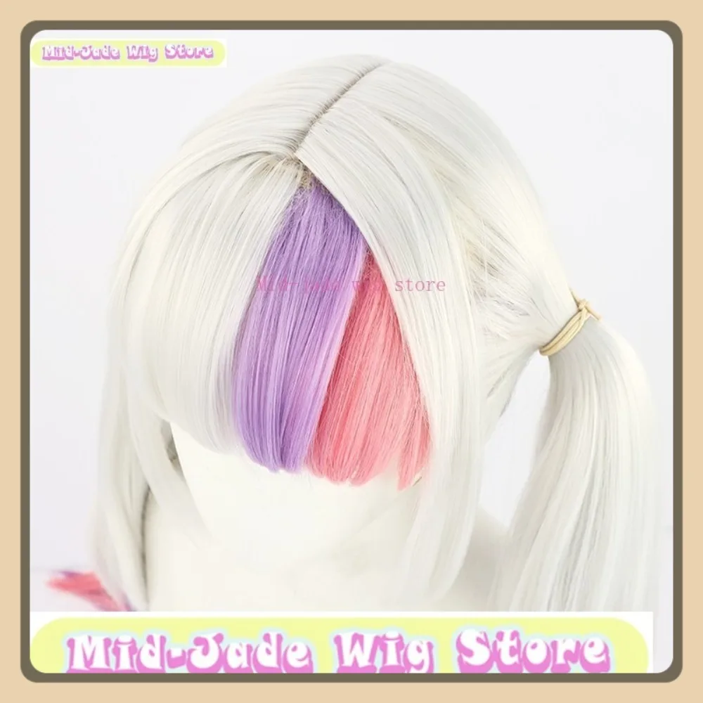 ミッドジェイドウィッグストアホロライブ紫シオンコスプレウィッグアニメゲームコスプレロング頭皮 1 三つ編み染色