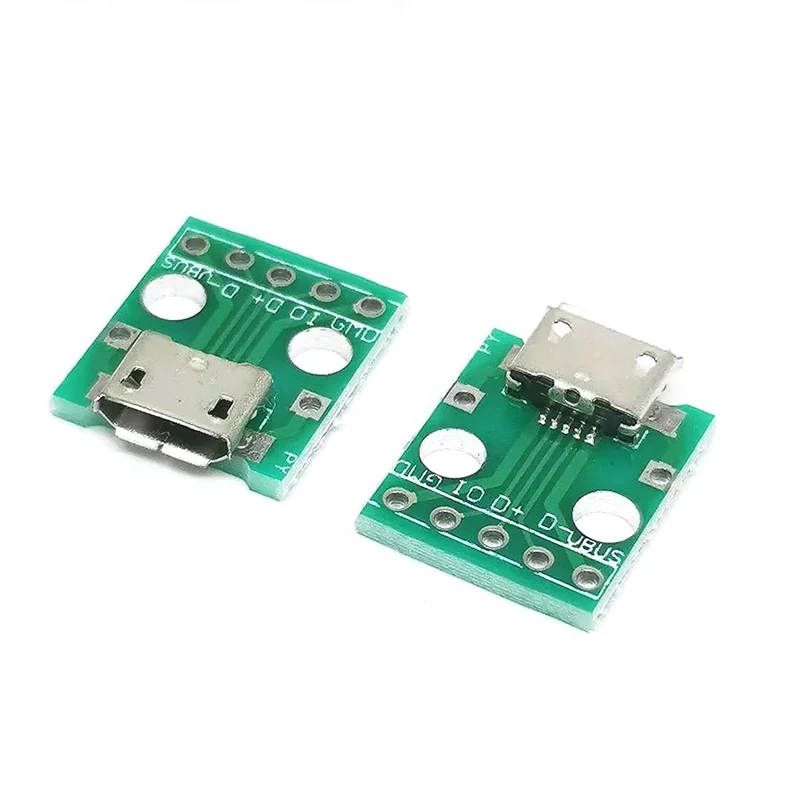 

10PCS MICRO USB To DIP Adapter 5pin Female Connector B Type PCB Converter Breadboard Switch Board SMT Mother Seat