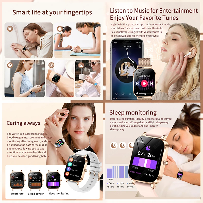 For HUAWEI 2025 New Women Fashion Smart Watch variety of dials Waterproof Bluetooth Call Health Sports Monitor Women Smartwatch