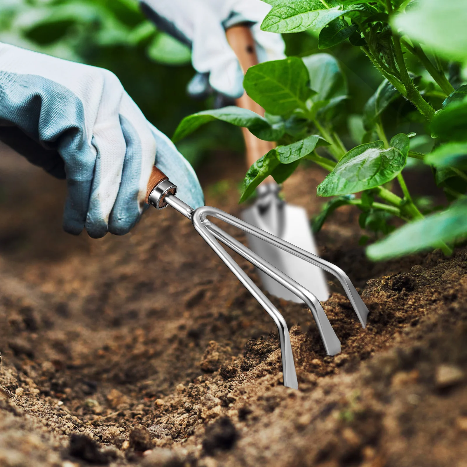 

1Set Garden Tools Set Stylish Practical Multi Functional Stainless Steel Trowels Comfortable Grip Gardening Gifts for Men Women