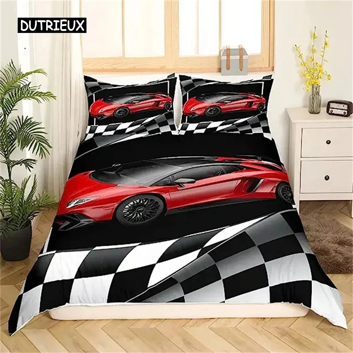 

Racing Dirt Bike Race Car 3D NEW Duvet Cover Pillowcase Bedding Set Adult Boy Girl Bedroom Decoration Single Double Large