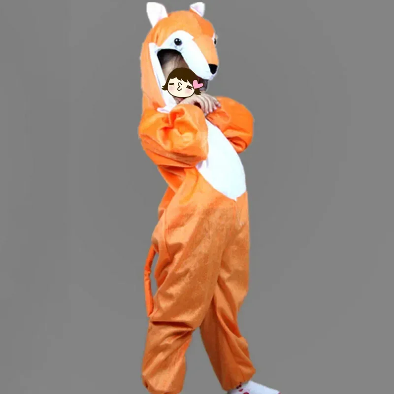 Jongen Meisjes Dier Oranje Vos Jumpsuits Kleding Carnaval Verjaardagsfeestje Voor Kinderen Cosplay Halloween Kostuum MN7