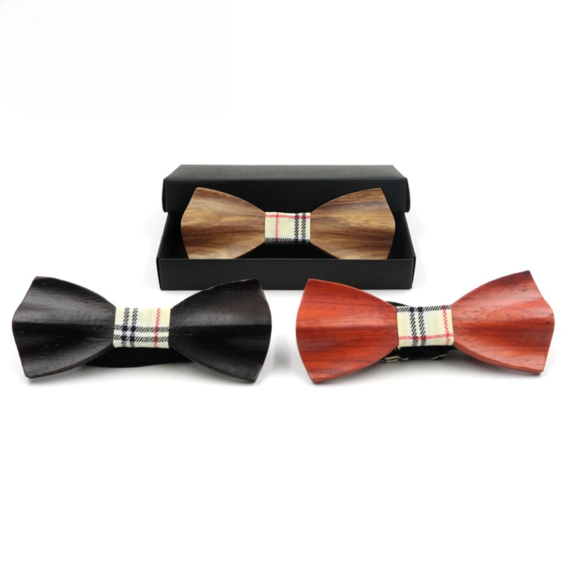 

3D Formal Wooden Bow Tie Handmade Primary Color
