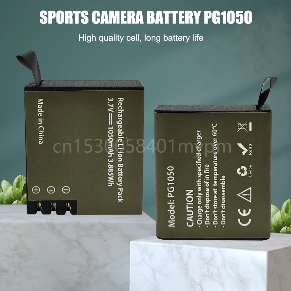 3.7V PG1050 1050mAH Rechargeable Battery For EKEN H9 H9R H3R H8R H8PRO H8 SJ4000 SJ5000 M10 SJ5000X Action Camera Batteria