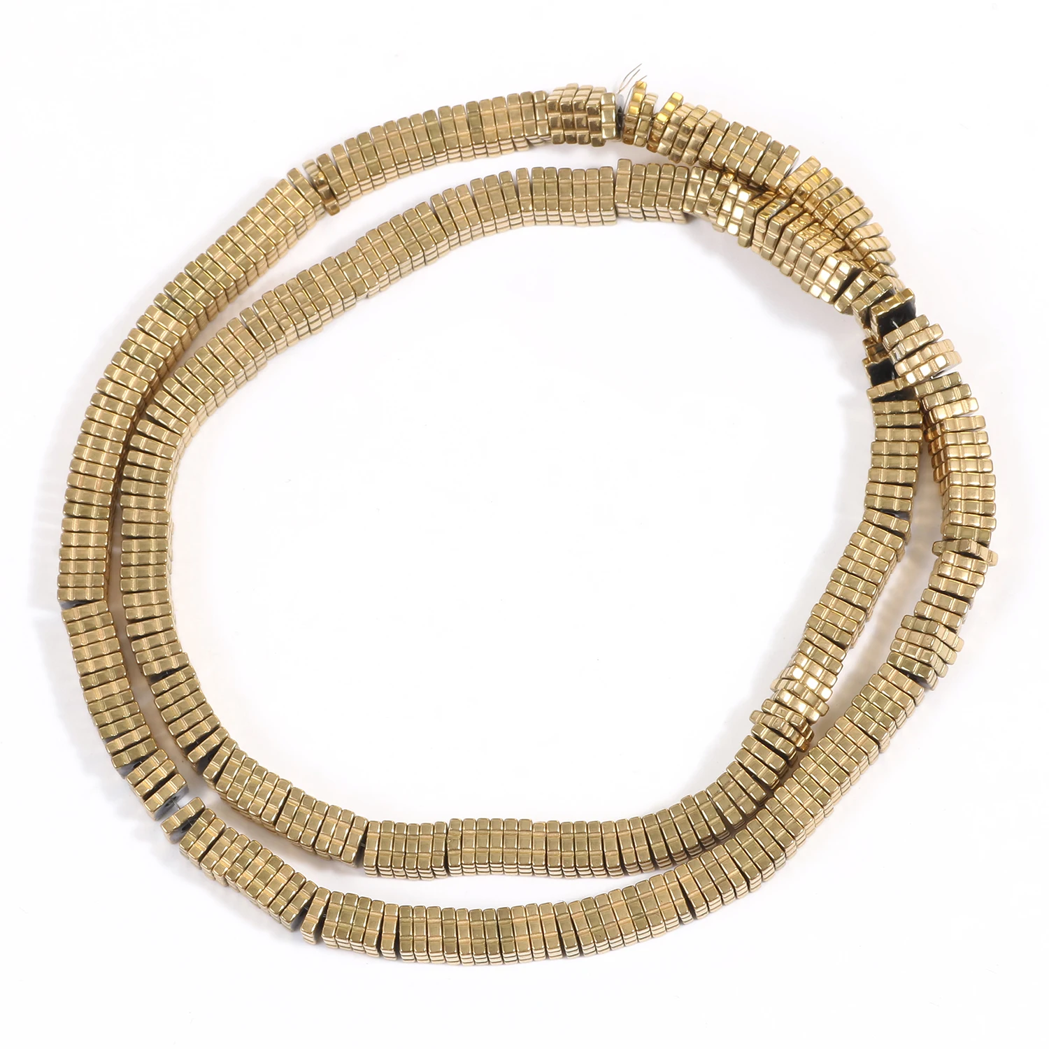 Naturstein AAA+ Hämatit, vergoldet, farbbeständig, runde Abstandsperlen für die Schmuckherstellung, DIY-Armband, Halskette, 15'' – Detail 9