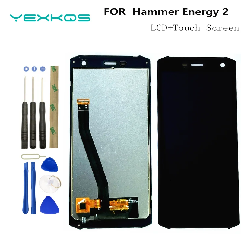 

100% Tested LCD Display For Myphone Hammer Energy 2 LCDs Touch Screen Digitizer LCD Display Assembly Replacement Parts +Tools