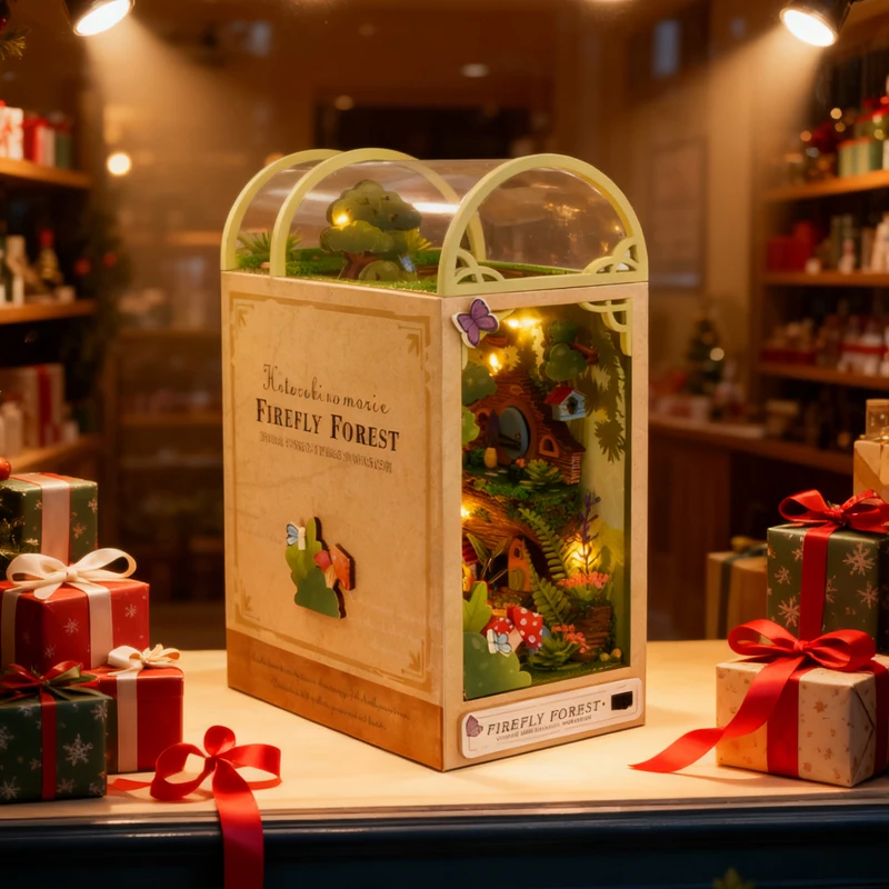 

Book Nook Kit DIY Miniature House Dollhouse Kit For Adult And Teens Booknook Bookshelf Decor Alley Model Build With LED Light