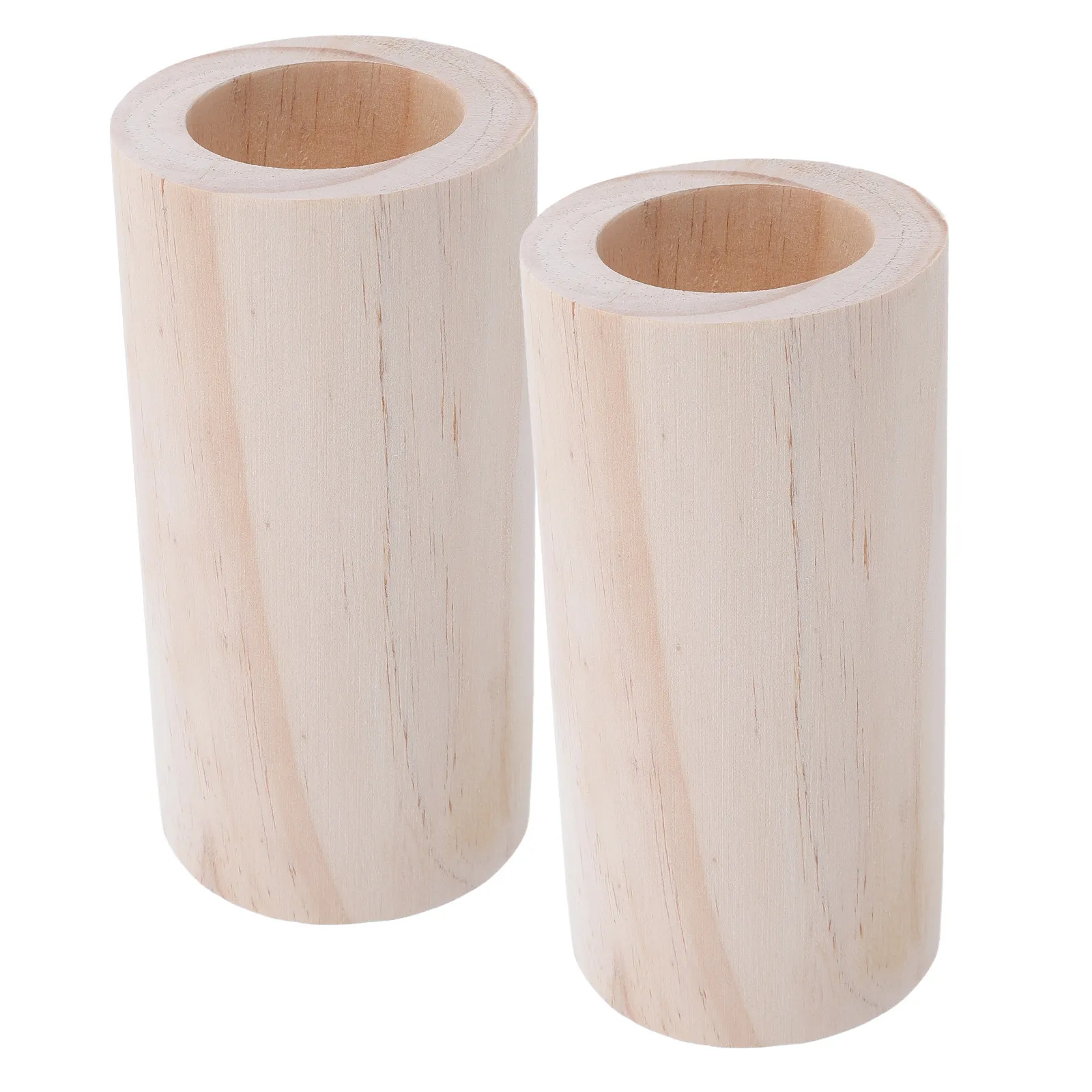 2Pcs Round Wood Sofa Furniture Riser Cylinder Couch Lift Base Bed Riser Height Extender Heavy Duty Furniture Leg Pads for Tables
