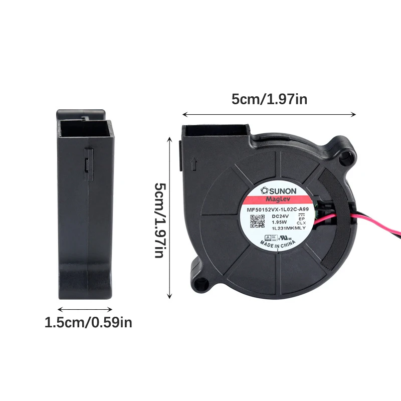 5015พัดลมเป่าปริ้นเตอร์24V 0.41A 3D พัดลมแบบแรงเหวี่ยงสองทิศทางพัดลมเทอร์โบระบายความร้อนด้วยไฟฟ้ากระแสตรง5015S สำหรับ voron stealthburner