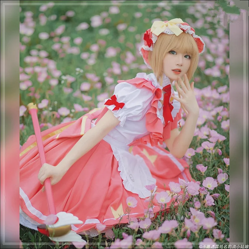 Kartka z Anime Captor Rose Kinomoto Sakura Cosplay kostiumy kobiety wysokiej jakości mundury aktywność Party do odgrywania ról ubrania rozmiary XS-L