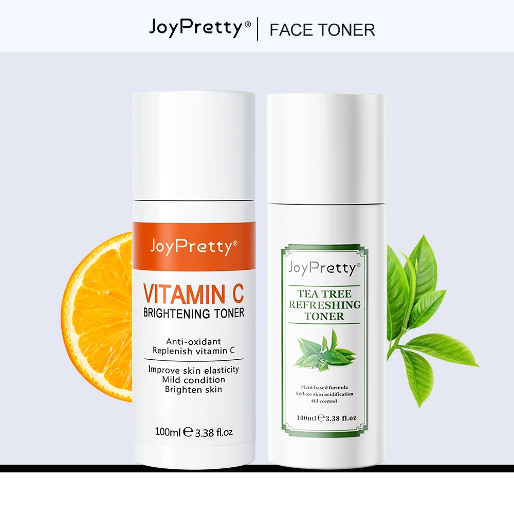 

Vitamin C / Tea Tree Toner Hyaluronic Acid Moisturizing Facial Dry Oily Skin Acne Treatment Brightening Skin Care Cosmetics 100M