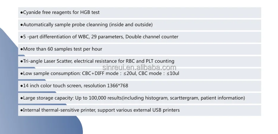 Диагностический анализатор гематологии SK9800 CBC, 5 частей Diff