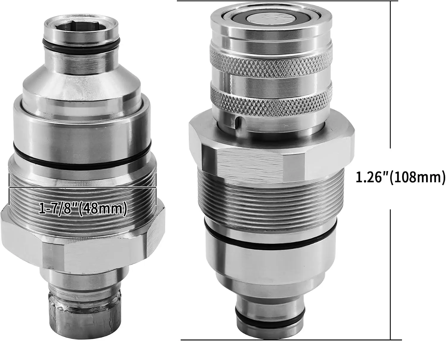 Hydraulic Male Female Flat Face Quick Coupler 7246799 7246802 AT406474 AT406475 Compatible with Bobcat 753 763 773 863 864 883 A