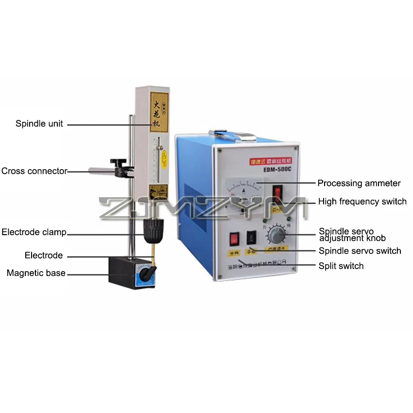 EDM-500C Draagbare Vonk Snijkraan Machine Hoge Frequentie Edm Machine Draad Tap Verwijdering Machine Kraan Breken Machine 220V 500W