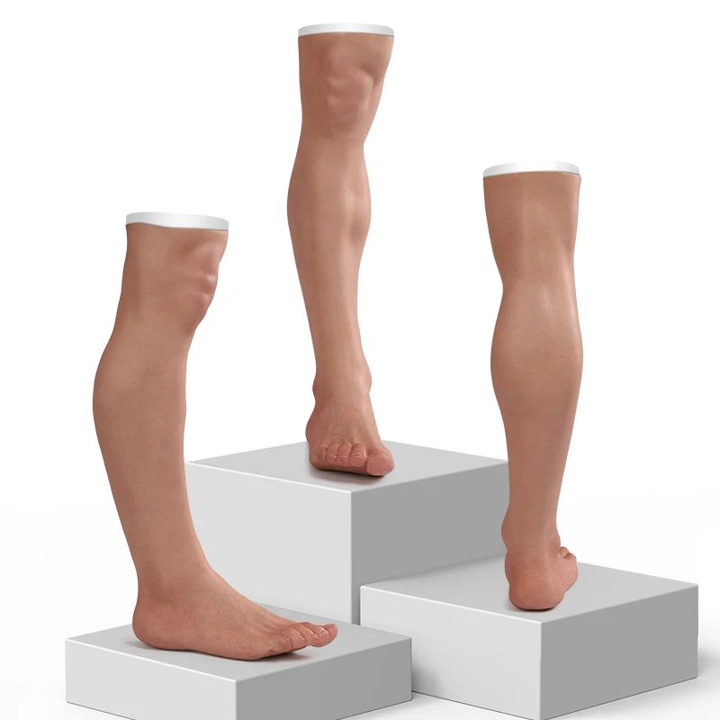 Realistic Silicone Foot Cover Prosthesis Artificial Man Foot Case With Ankle Sleeves to Cover Scar Breast Form Genre