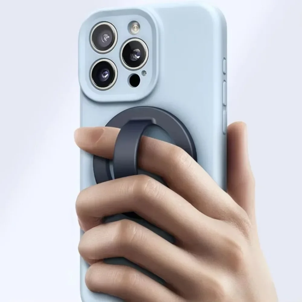 حامل حلقي للهاتف بحزام إصبع ناعم من السيليكون المغناطيسي لهاتف Magsafe IPhone 16 حامل عالمي يدعم Mac Safe Loop Grip Bracket