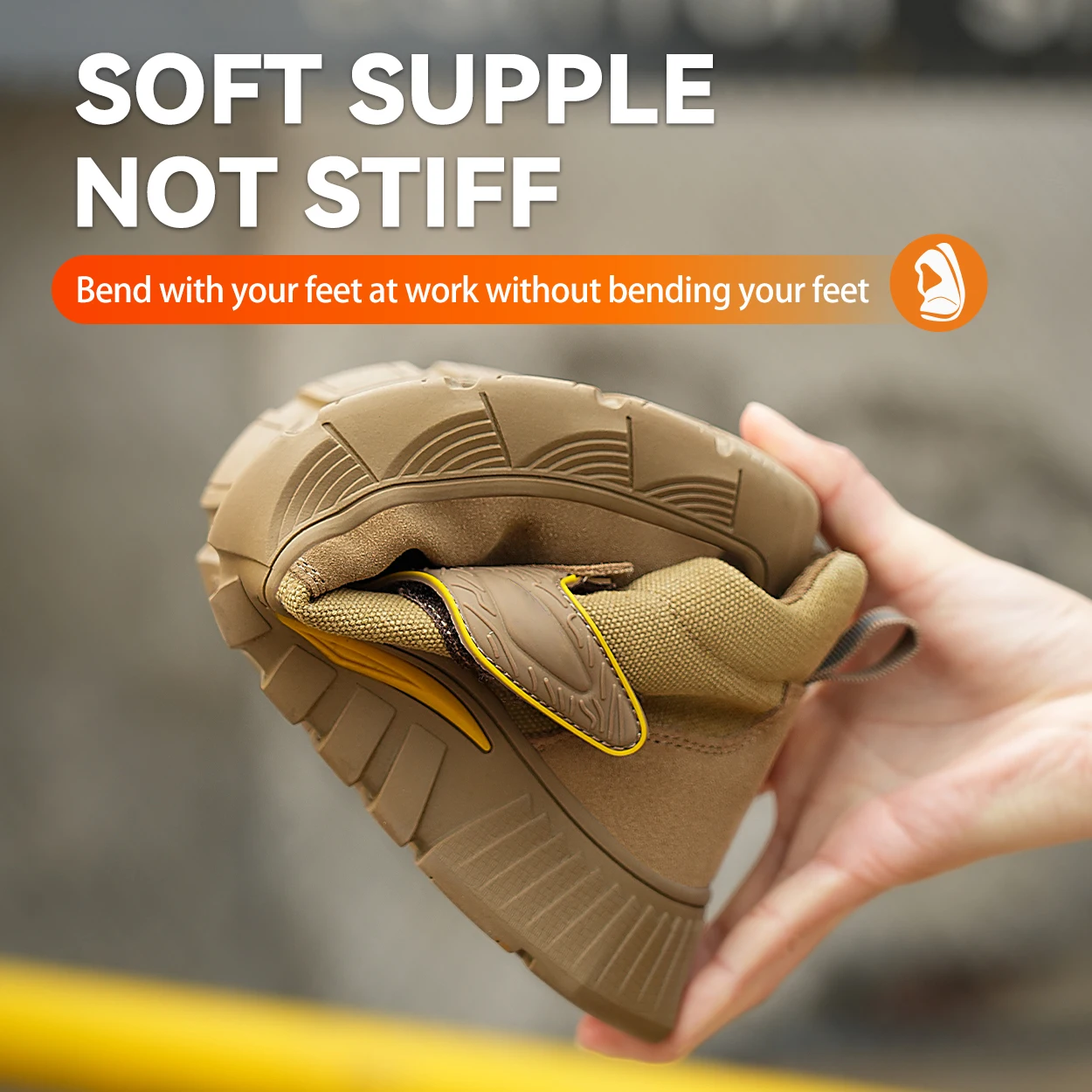 Langlebige Herren-Sicherheitsschuhe, modische Herren-Arbeitsstiefel, durchtrittsichere, stoßfeste, bequeme Fabrik- und Outdoor-Schuhe für Herren – Detail 4
