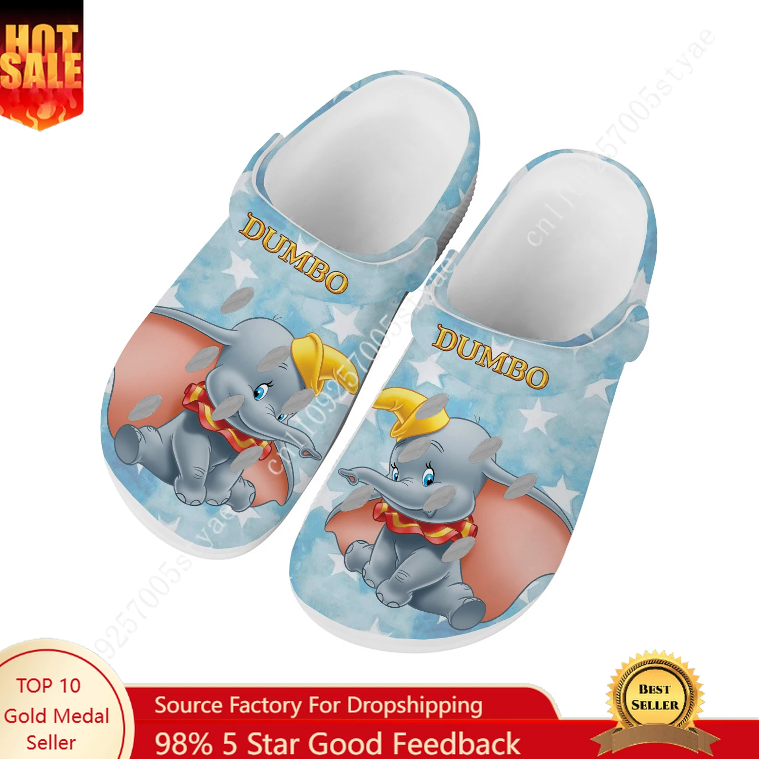 

Disney Dumbo Water Shoes Men Women Comfortable Fashion Home Garden Clogs Customizd Sandals Beach Breathable Hole Slippers