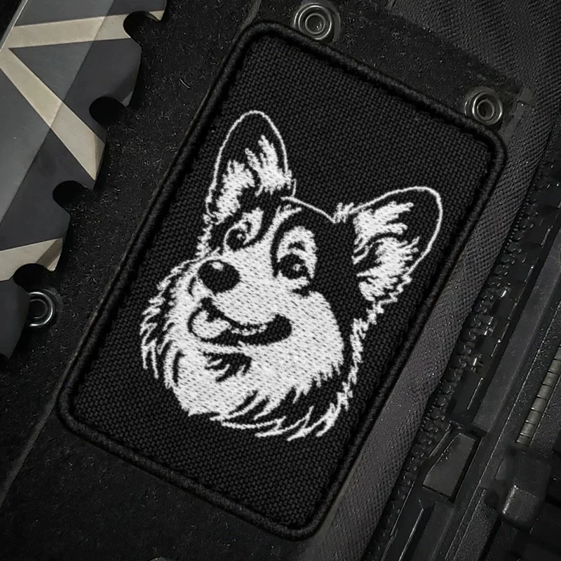 "Corgi" borduurpatches schattige hond klittenband patch op kleding militaire moreel badge armband tactische rugzakstickers