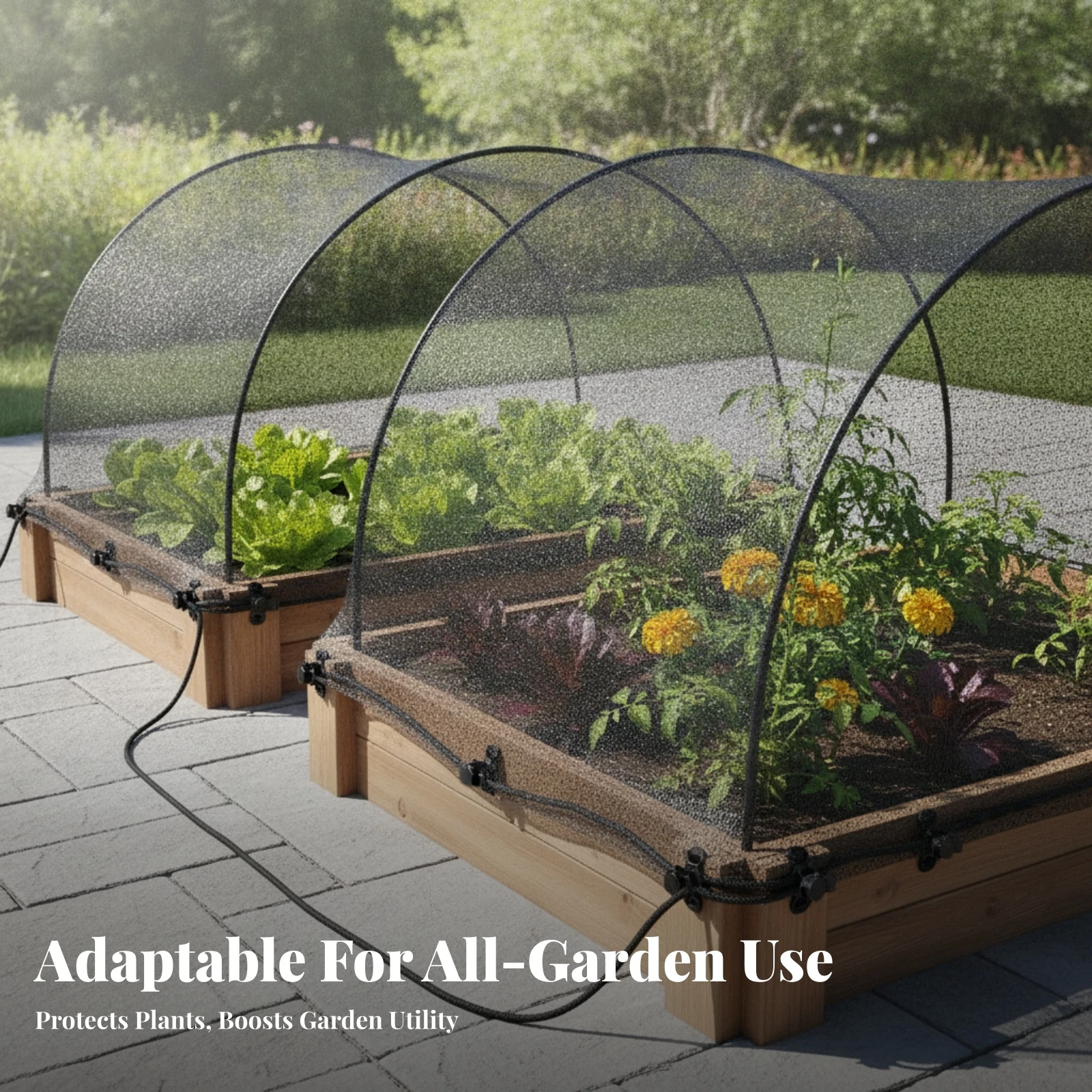 Bird Netting Polyester Mesh Cover with Clips Black Mesh Plant Cover Lightweight for Patio