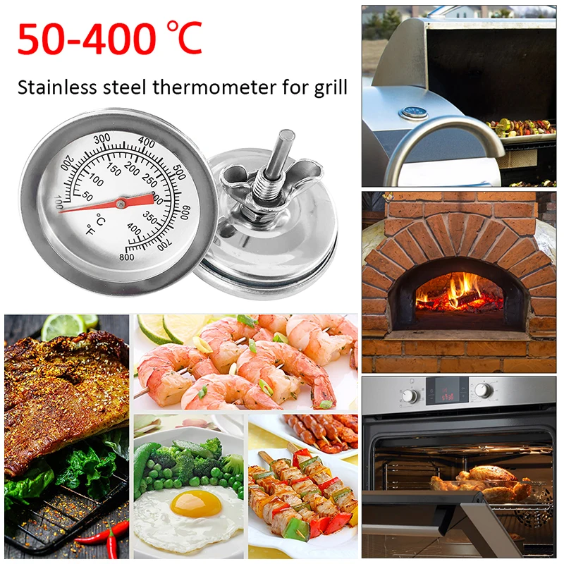 

Grill Thermometer Household Temperature Barbecue Thermometer Gauge 50℃400℃ Temperature Gauge For Kitchen Smoker Wood Bbq