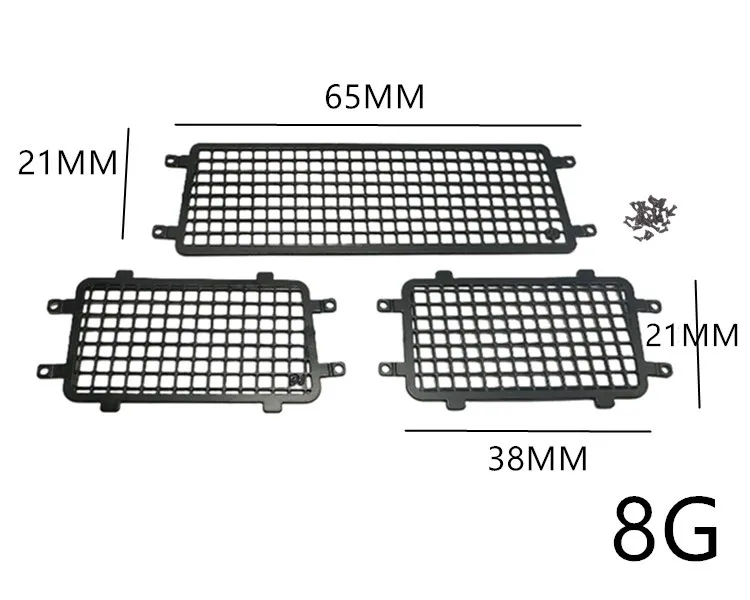 الفولاذ المقاوم للصدأ المعادن مجسمة نافذة المضادة للتصادم صافي نافذة جانبية + نافذة خلفية صافي ل 1/18 Traxxas Trx-4m برونكو Trx4m