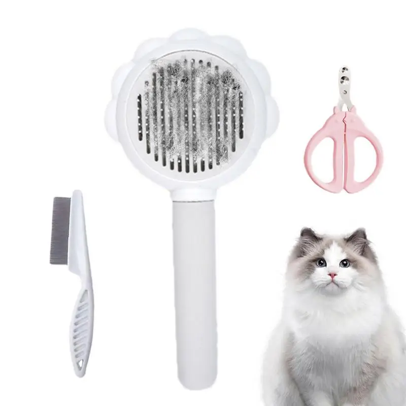 3 Pcs Pet Grooming Kit Cat Cleaning Comb For Shedding Pet Hair Care Kit For Cat Owner Pet Lover Friend Family Cat Cafe Home