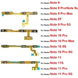 온 오프 전원 버튼 볼륨 키 스위치 플렉스 케이블, 샤오미 레드미 노트 9 프로 맥스 노트 9s 9T 10 10S 11 프로 4G 5G 교체 부품