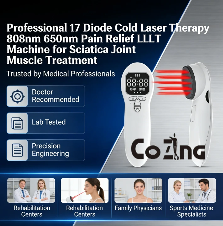 

Высокомощный аппарат для холодной лазерной терапии 520 мВт, класс 3B, 808 нм, 650 нм, LLLT, для облегчения боли при ишиасе, суставных болей и воспалениях