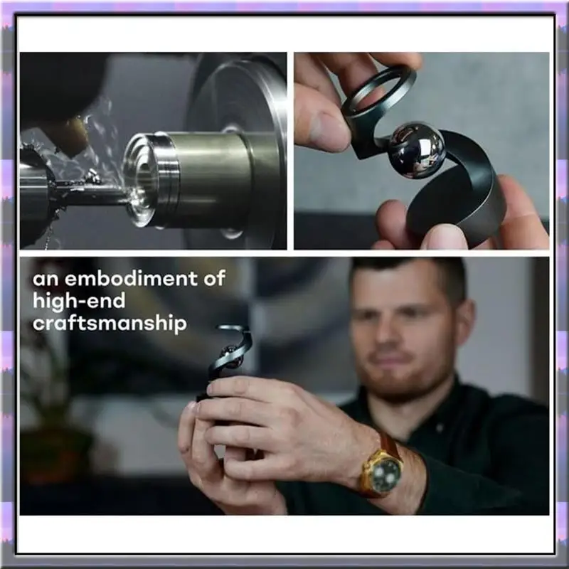 ไจโรสโคปตั้งโต๊ะแบบแขวน A49U, ของตกแต่งโต๊ะทำงานแบบต้านแรงโน้มถ่วง, แกะสลักไจโรสโคปหมุนได้จากอะลูมิเนียมสำหรับคลายเครียด