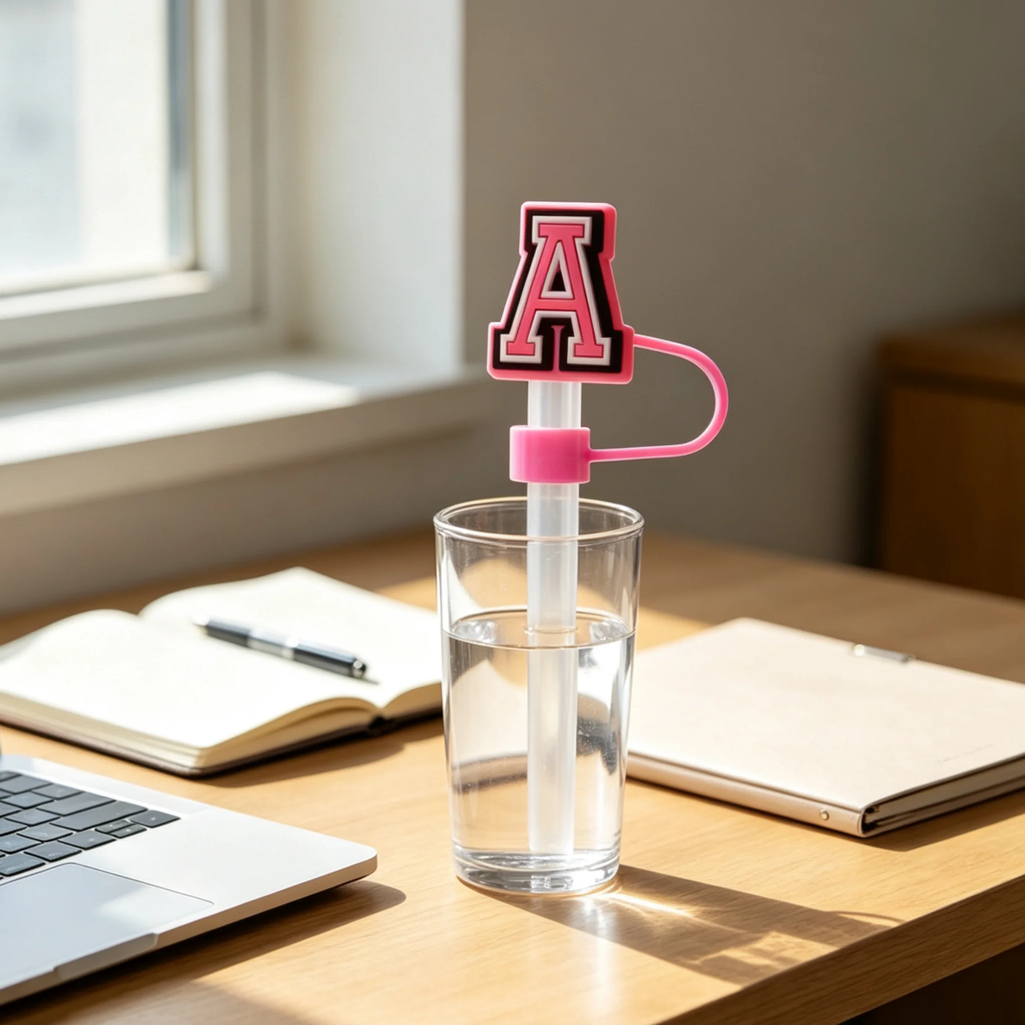 1PCS Letter Silicone Straw Covers Cap 30&40Oz Tumbler Cup 10mm Toppers Reusable Dust‑Proof Silicone Straw Caps Cup Accessories