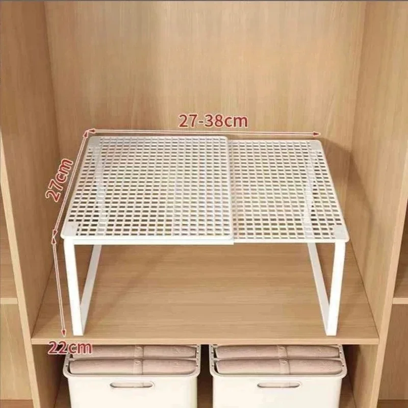 Expandable Closet Shelf Organizer Telescopic Wardrobe Storage Rack No Drill Adjustable Divider for Clothes Shoes Cabinets Home view 6