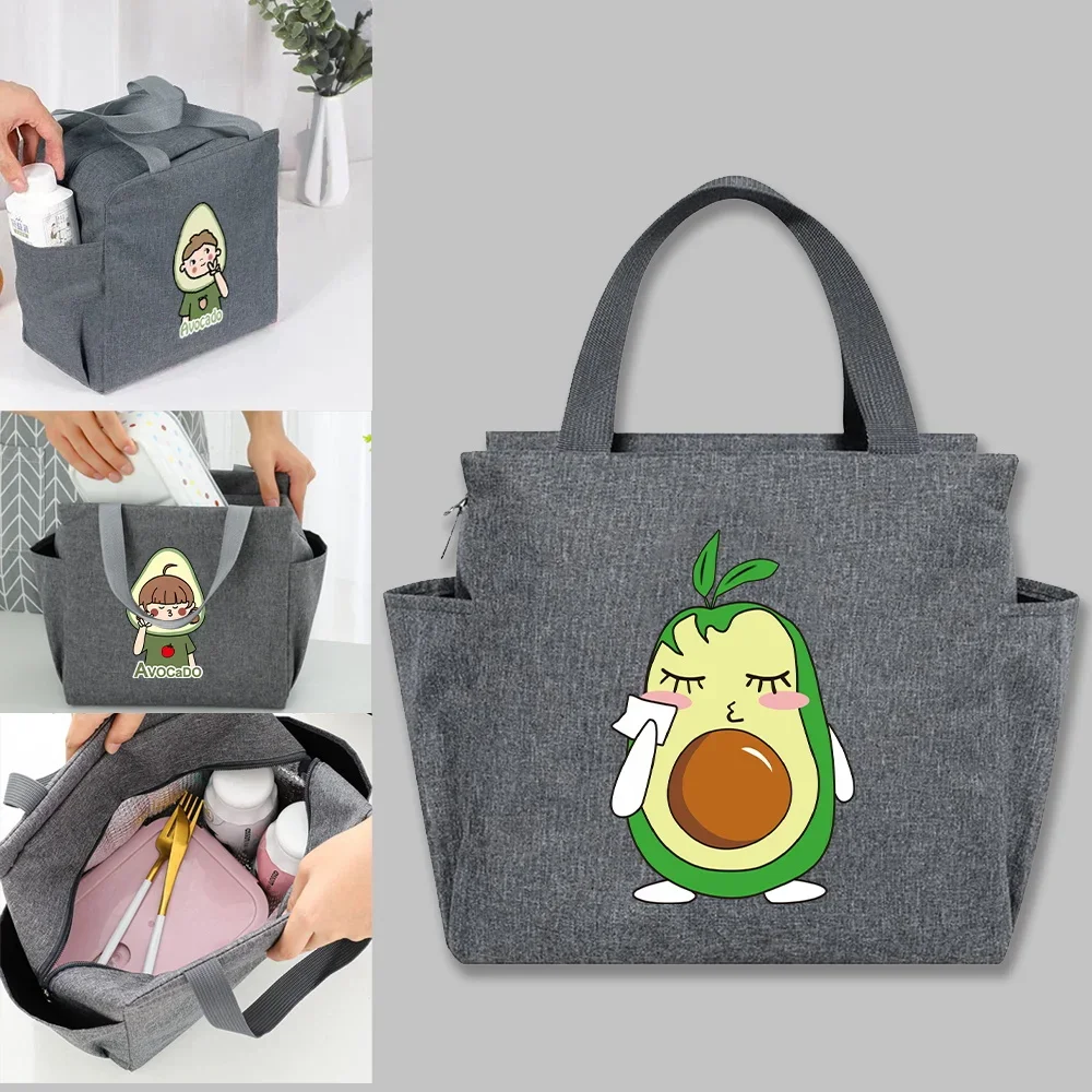 

Insulated Lunch Bag Cooler Bag Thermal Portable Avocado Series Printed Lunch Box Ice Pack Tote Food Picnic Bags Work Lunch Packs