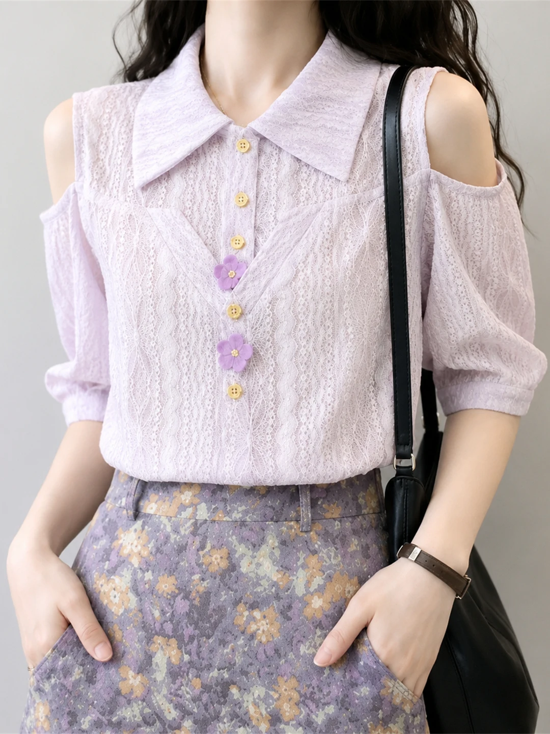 

Elegant Sweet Korean Style Ice Silk Knitted Neck Top Summer Fashionable Soft Comfortable Women's Inner Wear Casual Shirt