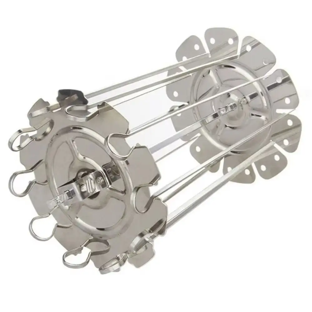 

Вращающийся гриль для барбекю из нержавеющей стали, термостойкая антипригарная вращающаяся клетка для барбекю, съемный дизайн, многоразовый держатель для шампура для барбекю