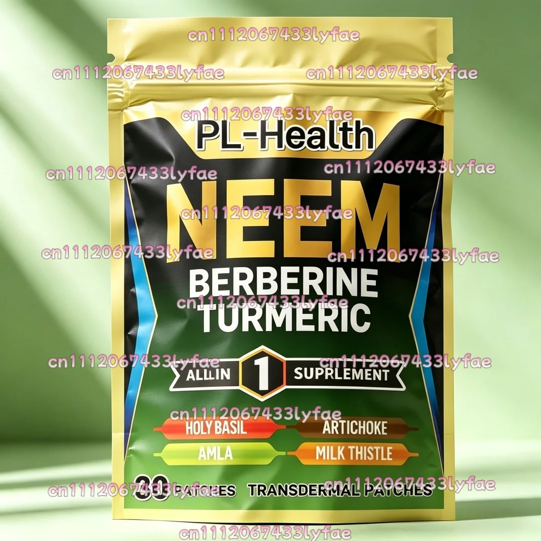 30 Patches Neem Leaf Transdermal Patches with Berberine Milk Thistle Turmeric Black Pepper - Immune Support