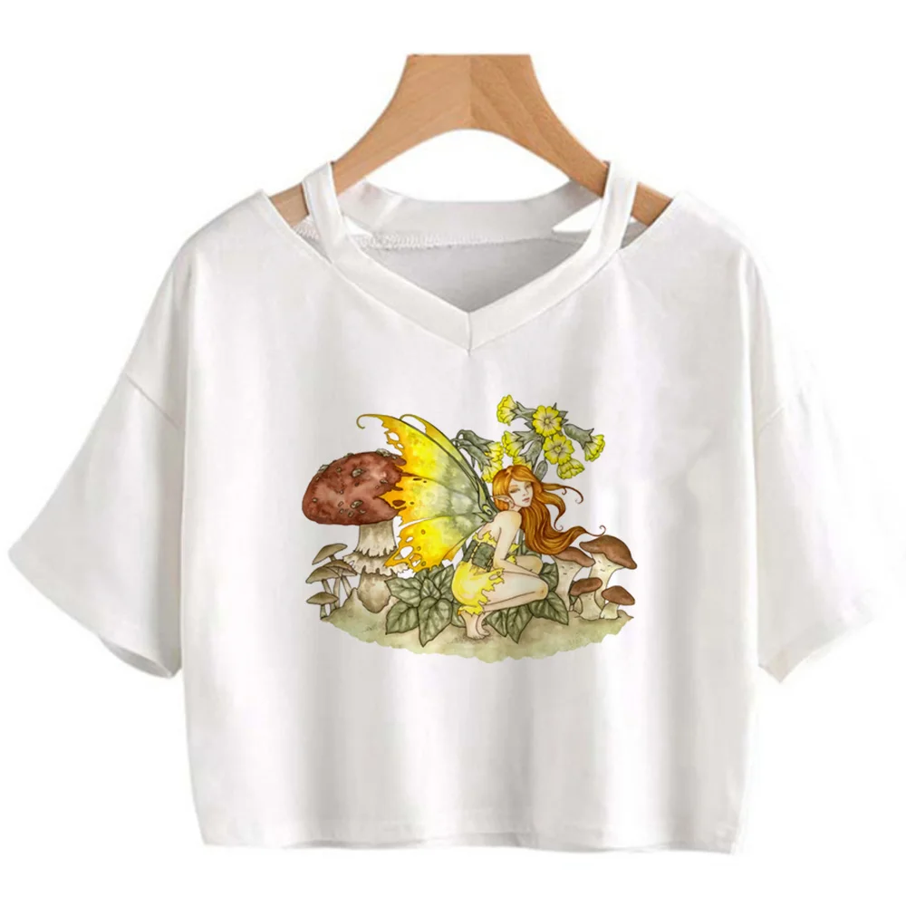 Goblincore 2000s aesthetic graphic  crop top Woman cute 2000s aesthetic manga t-shirts tee