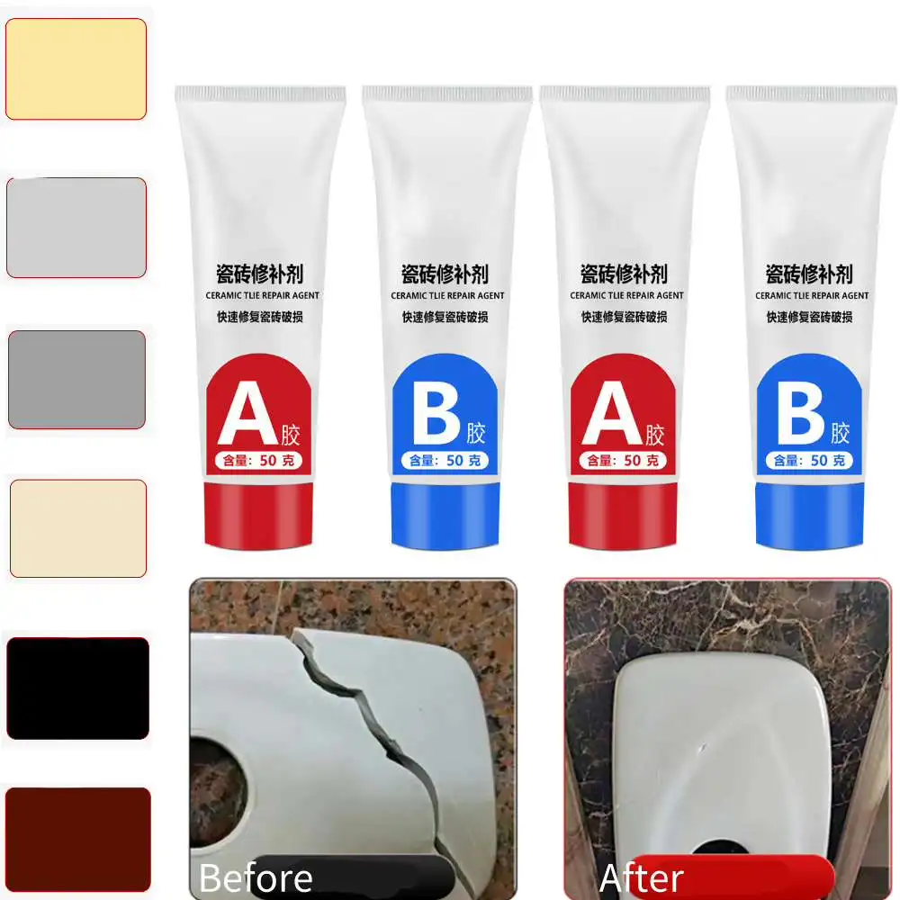 100g Tile Repair Agent Kit Paste Tile Ceramic Porcelain Repair Marble Floor Toilet Washbasin Crack Damage Break Caulk Repair