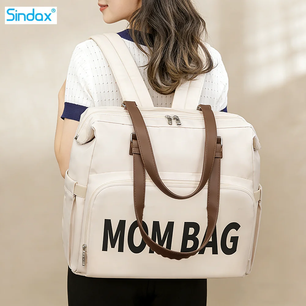 Large Capacity Fashion Mommy Bag Backpack Waterproof Outdoor Travel Baby Care Multifunctional Diaper Bag With Changing Mat Nappy