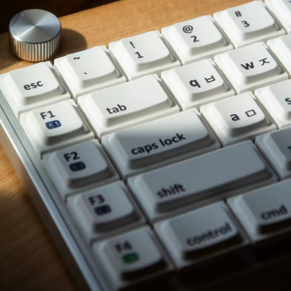Minimalist Themed Keycaps Set PBT Low Profile Sublimation Korean 75% Layout Custom Original Handmade Gaming Accessories Gift