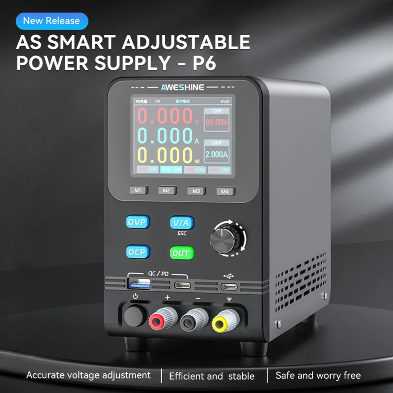 

Лабораторный источник питания постоянного тока, регулируемый регулятор напряжения, предустановленное напряжение, ток, двойное входное напряжение 220 В/110 В, инструменты с предустановленным током P6