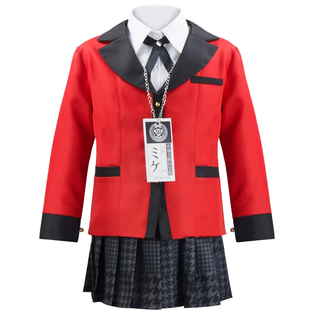 

Kakegurui Jabami Yumeko Cosplay Costume Halloween Sayaka Compulsive Gambler Anime School Girl Pleated Skirt Uniform Full Set