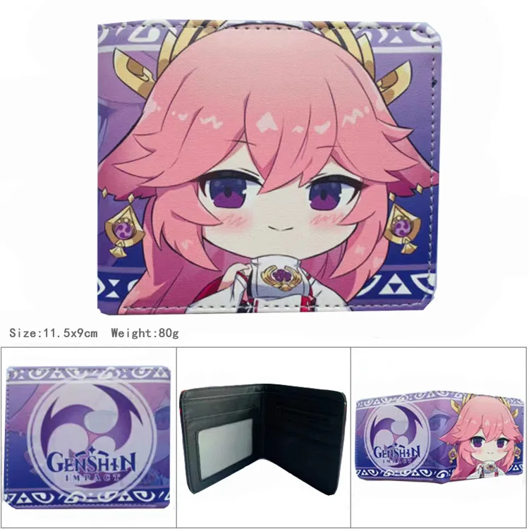 New Anime Purse Hot Game Genshin Impact Keqing Xiao Raiden Shogun Walnut Thunderbolt General Mandrill Zhongli Gift for Boys Girl