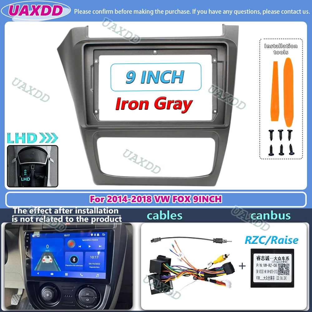Car GPS Radio Stereo Player with Panel Frame 2DIN, for VW Fox Crossfox Speacross Gol Suran 2014-2018 9 inch Android Fascia MP5