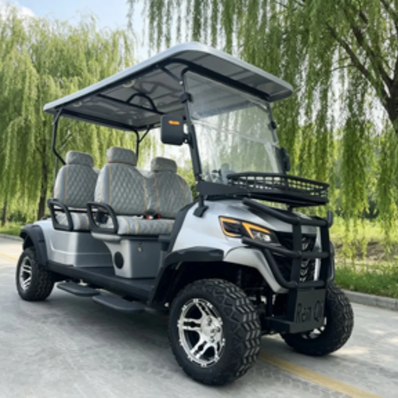 2026 Portable Price Function 4 Seater Electric Golf Cart Off-Road Golf Cart Bumper Off-Road Tires Front Frame Seat With Headrest