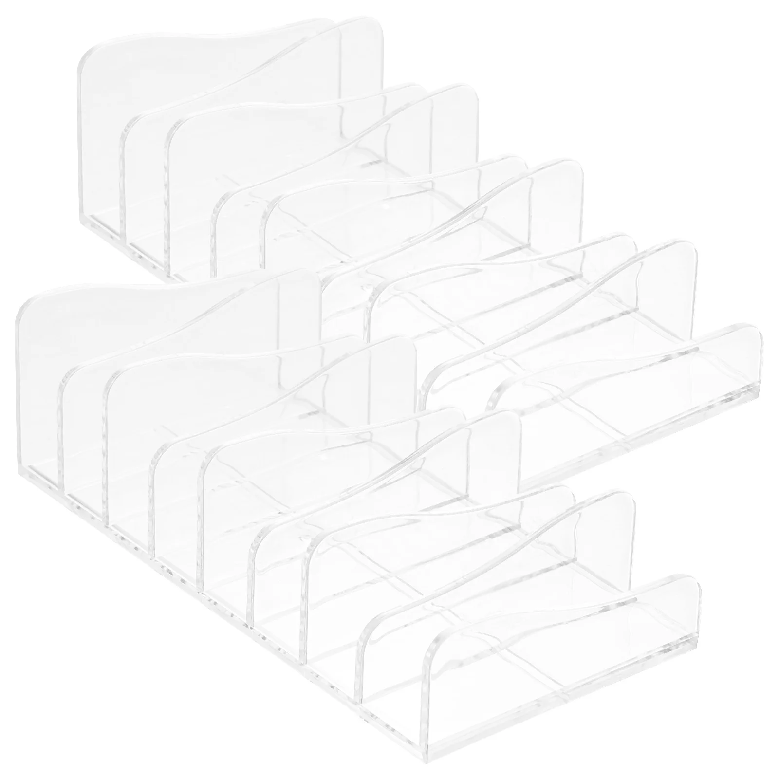 

2Pcs Cosmetics Eyeshadow Palettes Organizer 8-Section Divided Makeup Palettes Holder Desktop Countertop Clear Storage Organizer