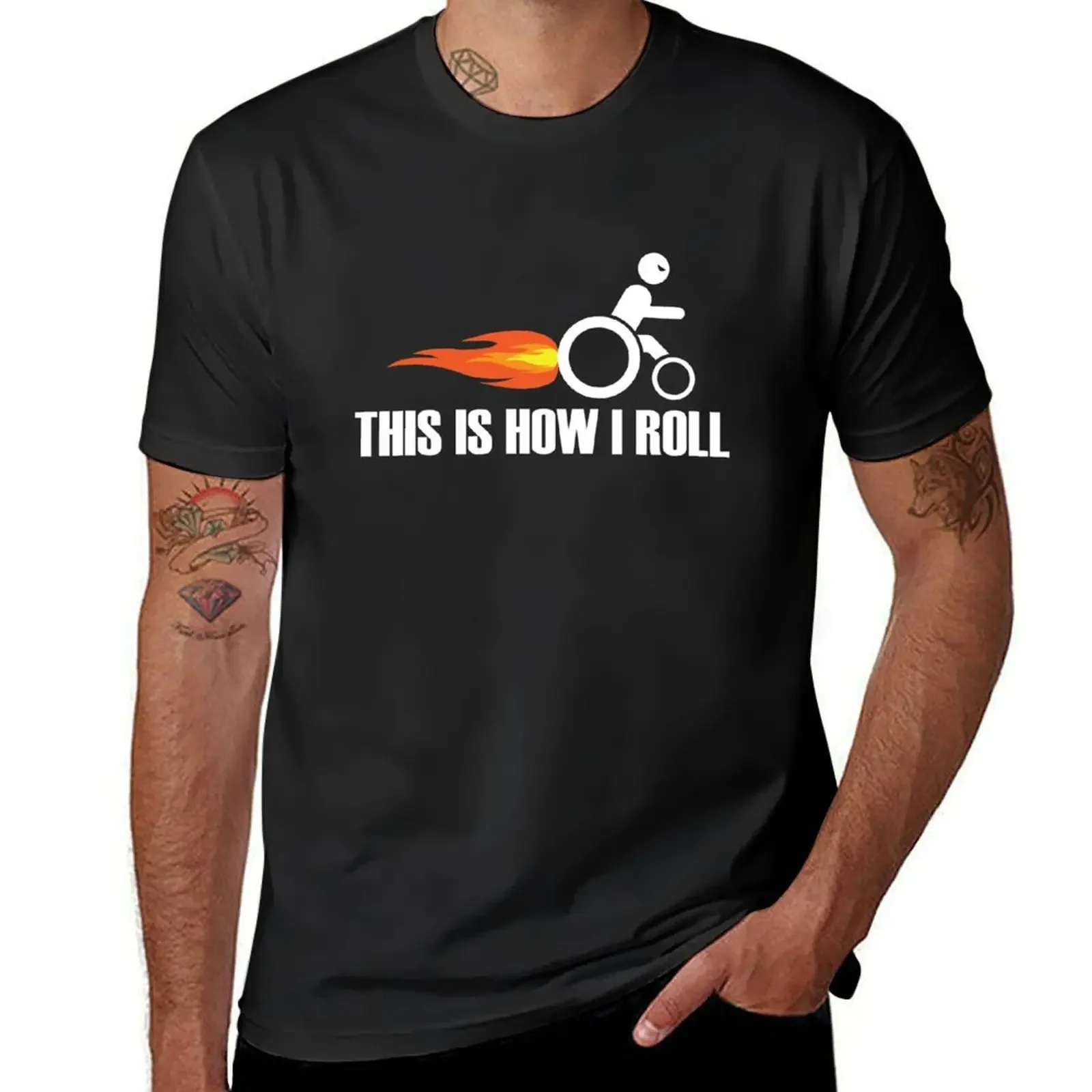 Funny Handicap Wheelchair This Is How I Roll T-Shirt vintage clothes graphic t shirt vintage men graphic t shirts